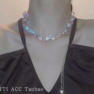 Colored crystal beads necklace for women